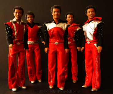 Jackson 5 dolls red silver black