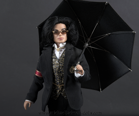 Michael Jackson doll Trial Suit black